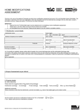 TAC VWA Home Modifications Assessment Form Community Based OTs